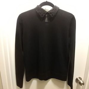 Black merino wool sweater